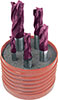 A25214: Assortimento frese codolo cilindrico a 3/4 taglienti in acciaio HSS-E PM rivestita TiAlN per sgrossatura; FORMAT