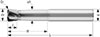 A45115: Fresa per sgrossatura e copiatura a 4 taglienti in metallo duro rivestita Alcor; TKN