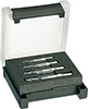 A50805: Assortimento di frese codolo cilindrico a 4 taglienti in metallo duro rivestite TiAlN elica con passo differenziato per inox e titanio; FORMAT_GT