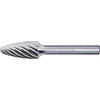 L50335: Fresa rotativa in metallo duro forma a pino testa raggiata per inox; TKN