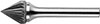 L52085: Fresa rotativa in metallo duro forma conica a 60ø; EVERGREEND
