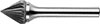 L52290: Fresa rotativa in metallo duro forma conica 60ø; EVERGREEND