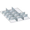 V07150: Set di pareti divisorie fessurate con lamine; LISTA