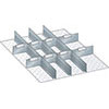 V07155: Set di pareti divisorie fessurate con lamine; LISTA