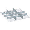V07245: Set di pareti divisorie fessurate con lamine; LISTA