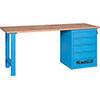 V15040: Banco da lavoro componibile con piano in legno; TKN_MAG-LINE