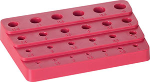 A01000: Supporto in plastica vuoto per punte a codolo cilindrico; FORTIS