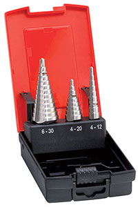 A01930: Assortimento di punte a gradino per forare e allargare in acciaio HSS; FORMAT