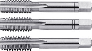 A05635: Serie di maschi a mano in acciaio HSS filettatura Withworth DIN 11; FORMAT