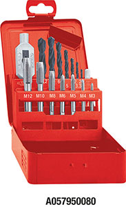 A05795: Assortimento di maschi a mano e punte in acciaio HSS; FORMAT