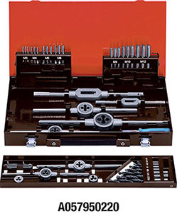 A05795: Assortimento di maschi a mano, filiere e punte in acciaio HSS; FORMAT