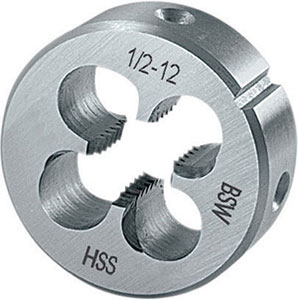 A10814: Filiera in acciaio HSS filettatura Whitworth DIN 11; FORMAT