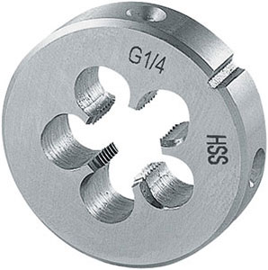 A10817: Filiera in acciaio HSS filettatura GAS cilindrica DIN 228; FORMAT