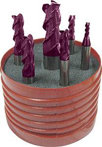 A50361: Assortimento di frese codolo cilindrico a 3 taglienti in metallo duro DIN 6527 rivestite TiAlN; FORMAT