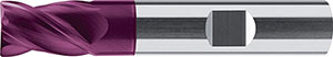 A50803: Fresa codolo cilindrico a 4 taglienti in metallo duro rivestita TiAlN elica con passo differenziato per inox e titanio; FORMAT_GT
