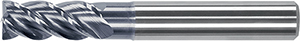A50811: Fresa codolo cilindrico a 4 taglienti in metallo duro rivestita LOTUS elica con passo differenziato per acciaio inox; FORMAT_GT