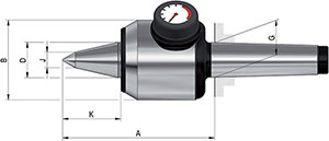 C30312: Contropunta rotante cuspide 60° con dinamometro; ROHM