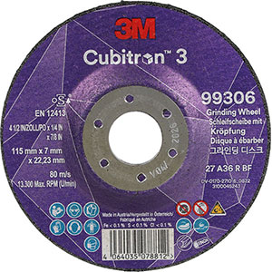 L25201: Mola abrasiva a centro depresso per sbavatura Cubitron 3; CUBITRONIII_3M
