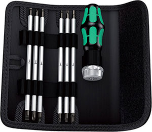 N16495: Assortimento di giraviti con lame intercambiabili a cricchetto; WERA