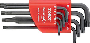 N20274: Serie di chiavi maschio piegate per viti di sicurezza Torx® Tamper Resistant®; FORMAT
