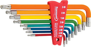 N20889: Serie di chiavi maschio piegate a testa sferica Torx®; FORMAT