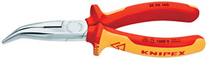 N35223: Pinze a becchi mezzitondi lunghi piegati VDE; KNIPEX