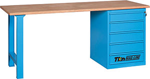 V15040: Banco da lavoro componibile con piano in legno; TKN_MAG-LINE